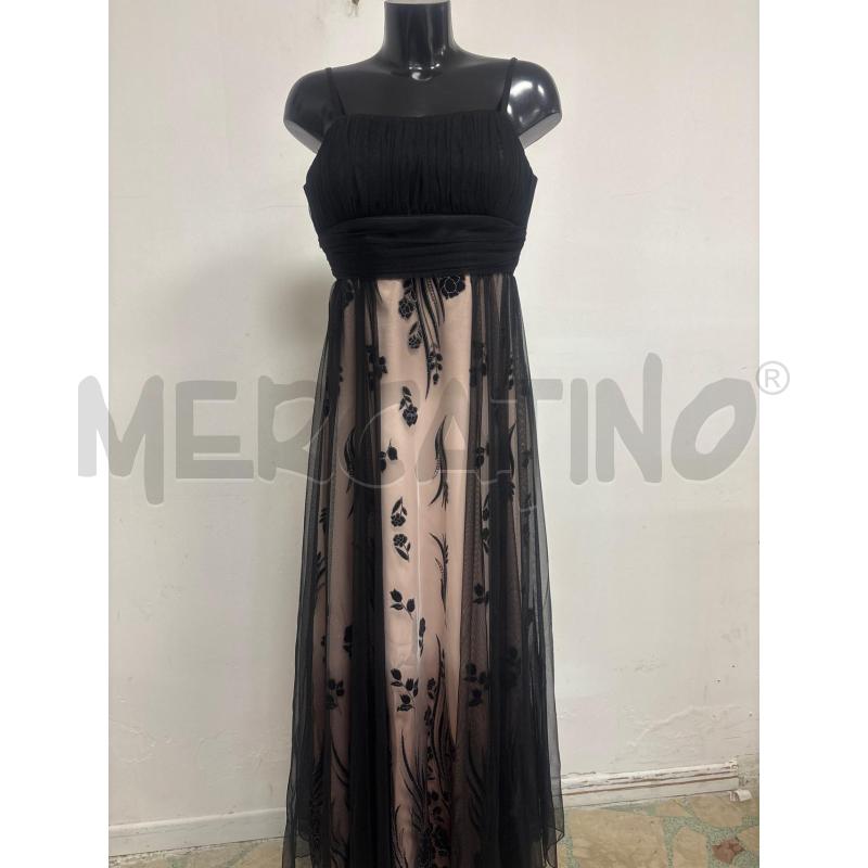 ABITO DONNA  ELEGANTE NERO E ROSA FIORI CHANCY | Mercatino dell'Usato Trapani corso mattarella 1