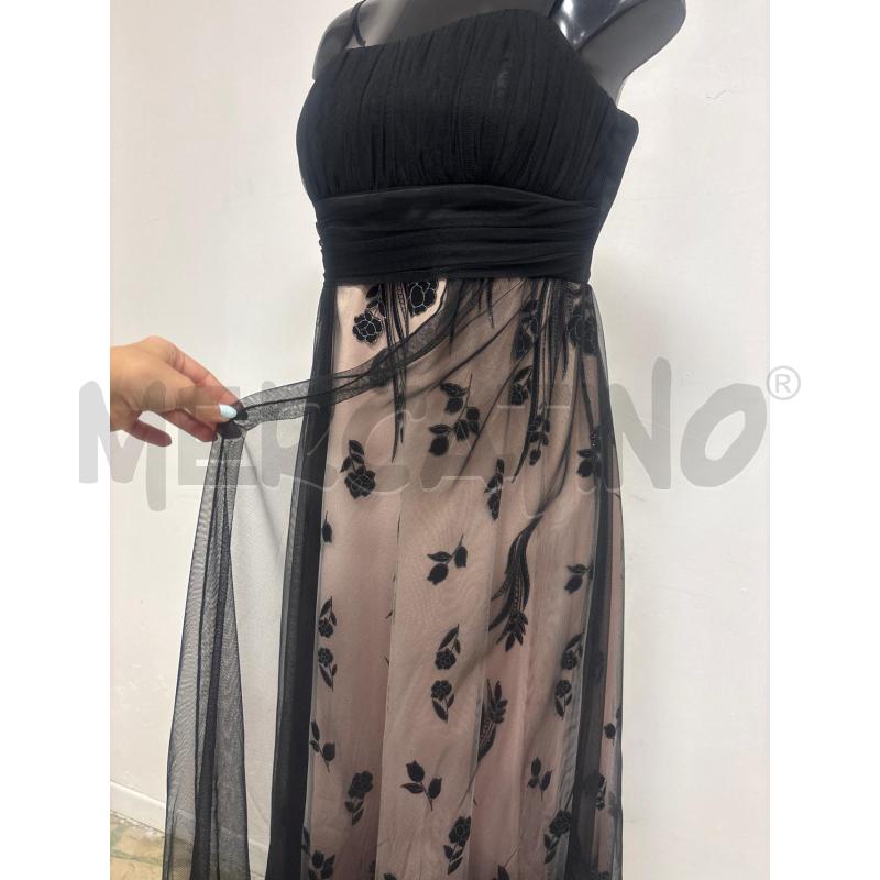 ABITO DONNA  ELEGANTE NERO E ROSA FIORI CHANCY | Mercatino dell'Usato Trapani corso mattarella 2