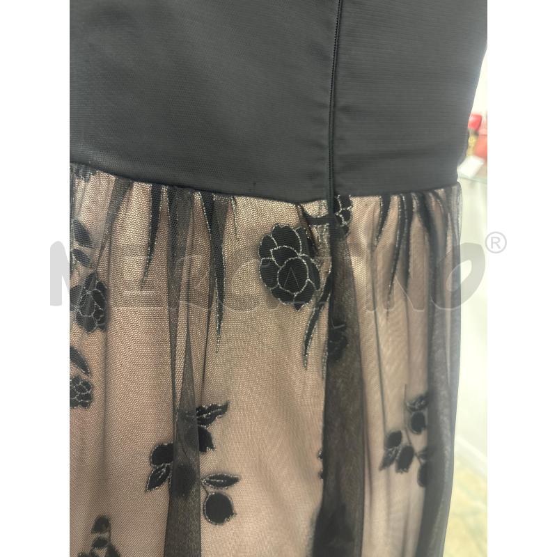 ABITO DONNA  ELEGANTE NERO E ROSA FIORI CHANCY | Mercatino dell'Usato Trapani corso mattarella 4