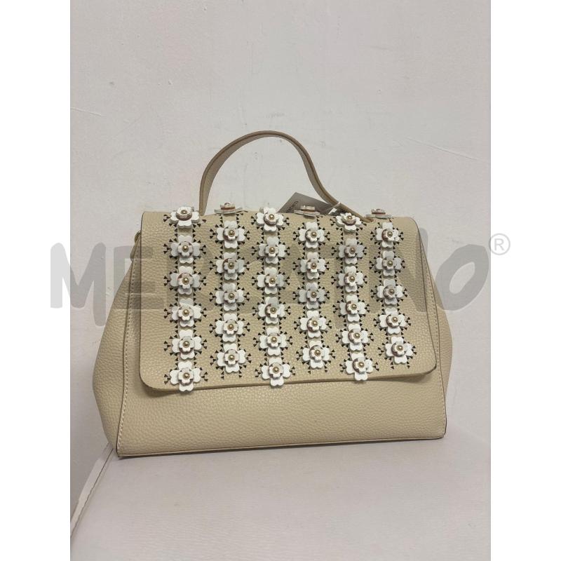BORSA DONNA BEIGE CON FIORELLINI ERMANNO SCERVINO | Mercatino dell'Usato Trapani corso mattarella 1
