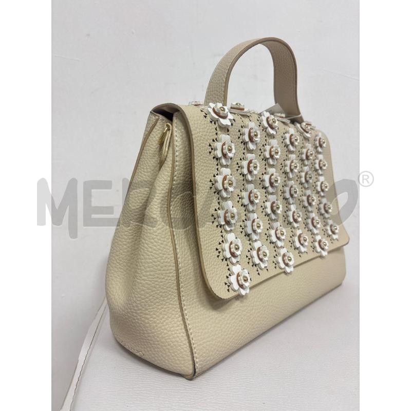 BORSA DONNA BEIGE CON FIORELLINI ERMANNO SCERVINO | Mercatino dell'Usato Trapani corso mattarella 2