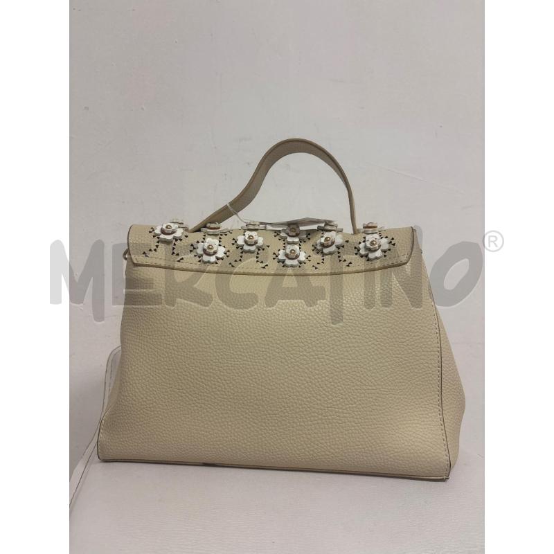 BORSA DONNA BEIGE CON FIORELLINI ERMANNO SCERVINO | Mercatino dell'Usato Trapani corso mattarella 4