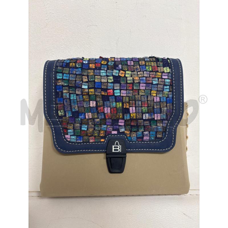 BORSA DONNA BI BEIGE E BLU FANTASIA | Mercatino dell'Usato Trapani corso mattarella 1