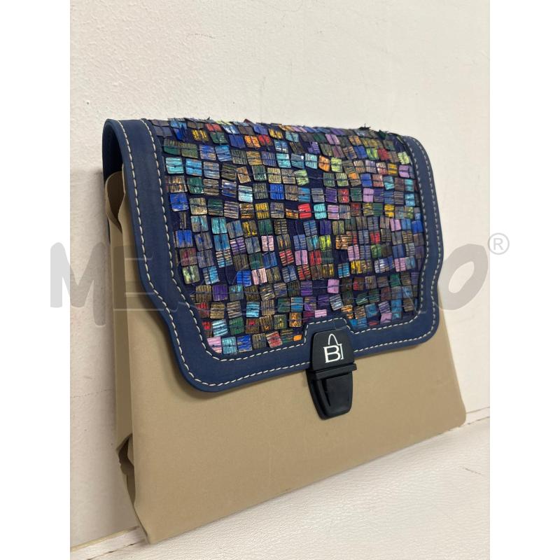 BORSA DONNA BI BEIGE E BLU FANTASIA | Mercatino dell'Usato Trapani corso mattarella 2