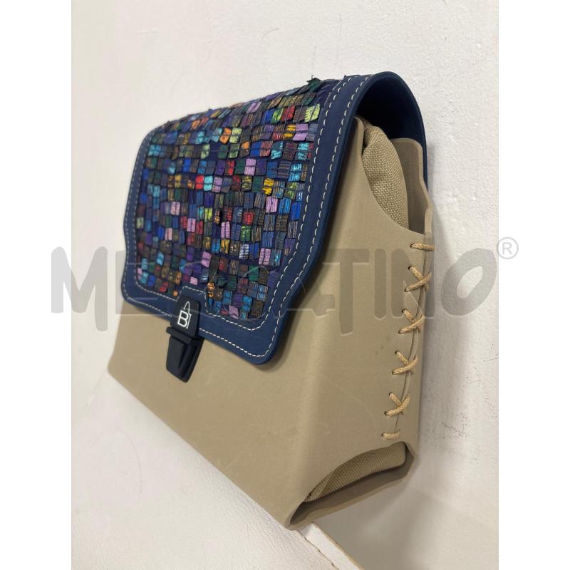 BORSA DONNA BI BEIGE E BLU FANTASIA | Mercatino dell'Usato Trapani corso mattarella 3