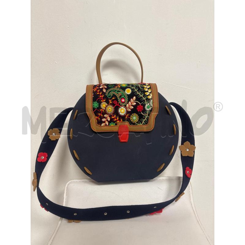 BORSA DONNA FLOREALE  BLU BI | Mercatino dell'Usato Trapani corso mattarella 1
