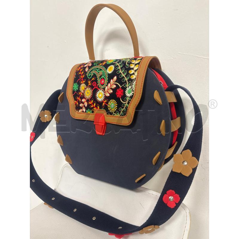 BORSA DONNA FLOREALE  BLU BI | Mercatino dell'Usato Trapani corso mattarella 2