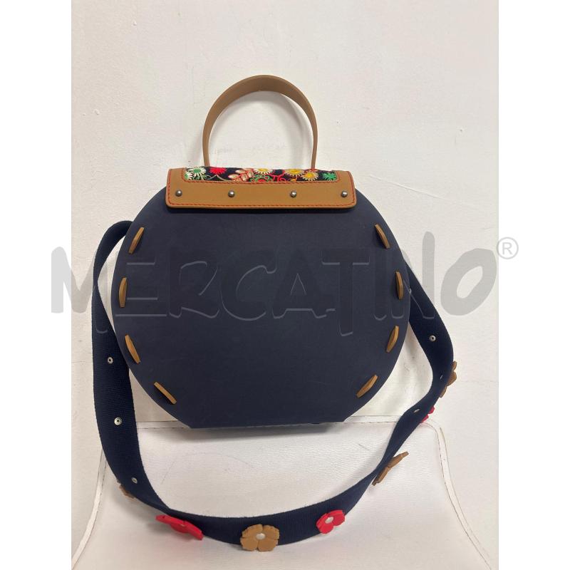 BORSA DONNA FLOREALE  BLU BI | Mercatino dell'Usato Trapani corso mattarella 4