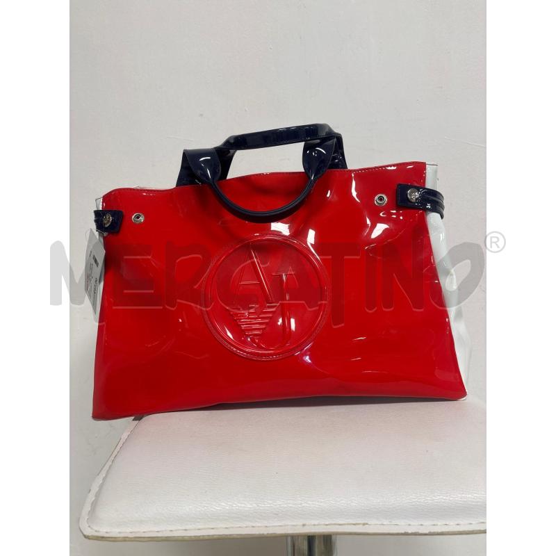 BORSA DONNA  ARMANI ROSSA BIANCA E BLU | Mercatino dell'Usato Trapani corso mattarella 1