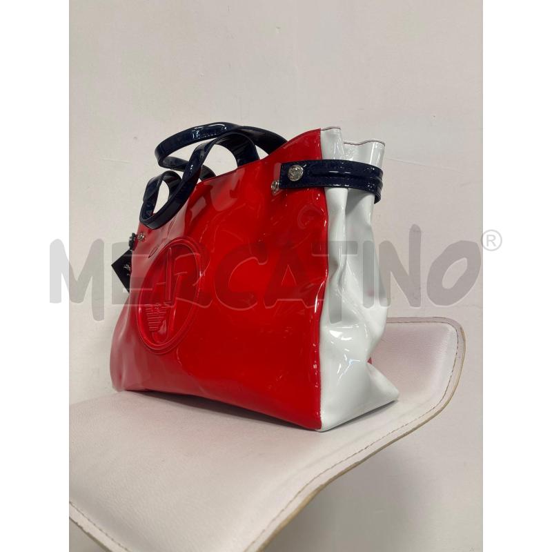 BORSA DONNA  ARMANI ROSSA BIANCA E BLU | Mercatino dell'Usato Trapani corso mattarella 2