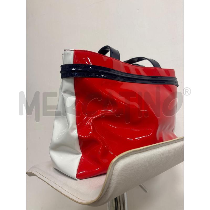 BORSA DONNA  ARMANI ROSSA BIANCA E BLU | Mercatino dell'Usato Trapani corso mattarella 3