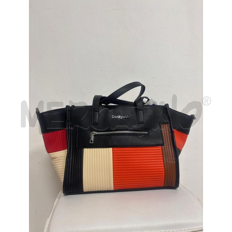 BORSA DONNA  DESIGUAL NERO ARANCIONE E BEIGE  | Mercatino dell'Usato Trapani corso mattarella 1