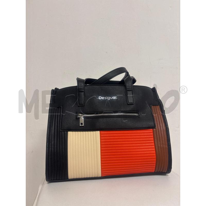 BORSA DONNA  DESIGUAL NERO ARANCIONE E BEIGE  | Mercatino dell'Usato Trapani corso mattarella 2