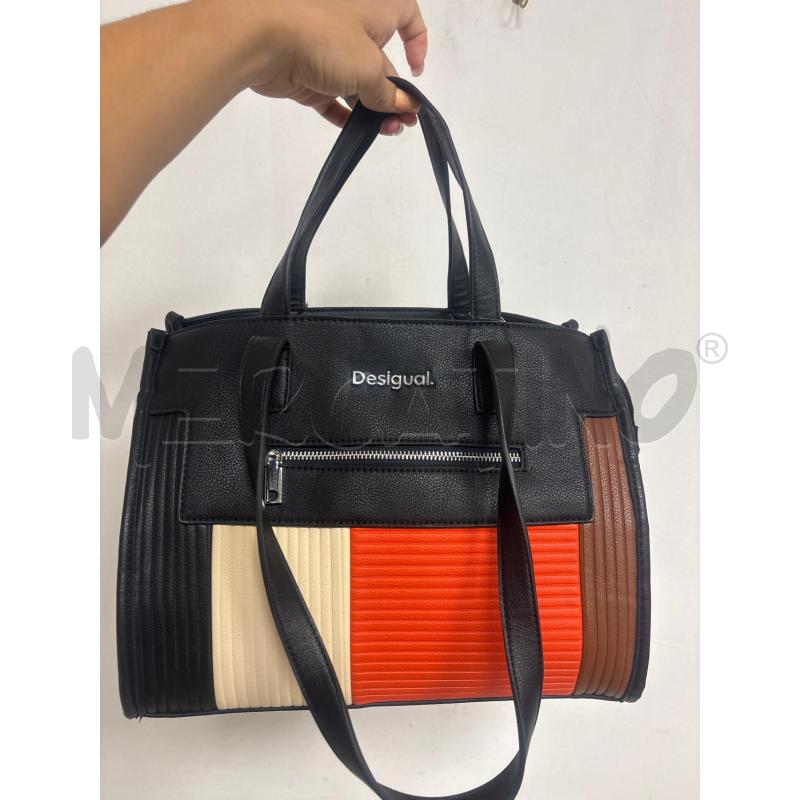BORSA DONNA  DESIGUAL NERO ARANCIONE E BEIGE  | Mercatino dell'Usato Trapani corso mattarella 3