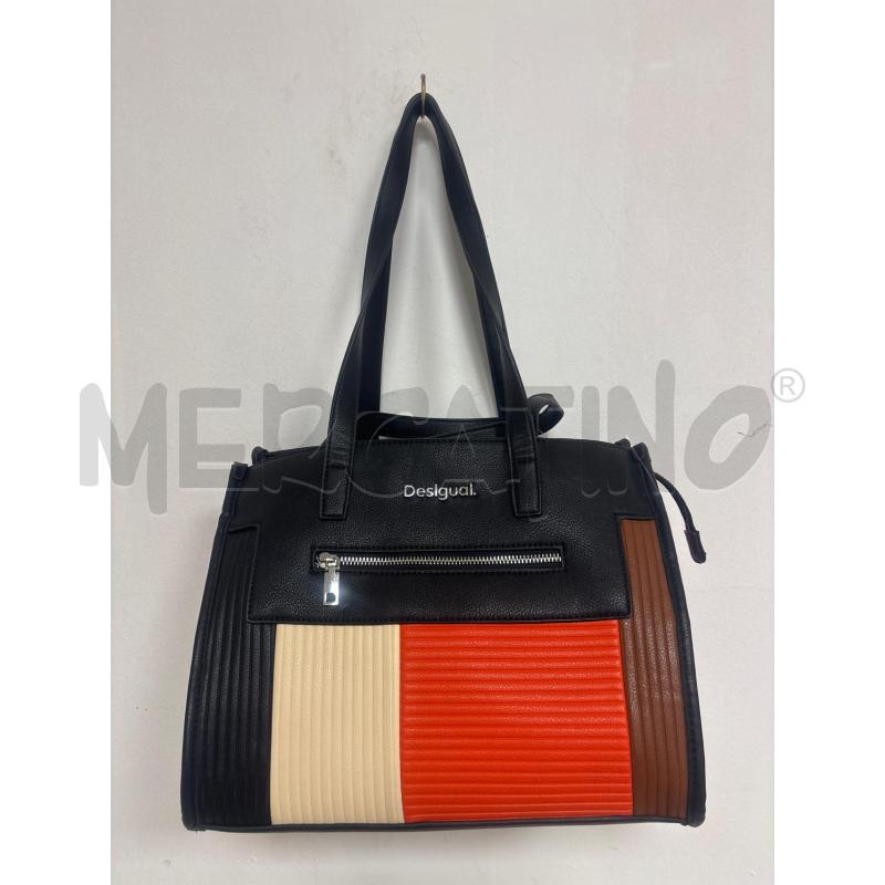 BORSA DONNA  DESIGUAL NERO ARANCIONE E BEIGE  | Mercatino dell'Usato Trapani corso mattarella 4