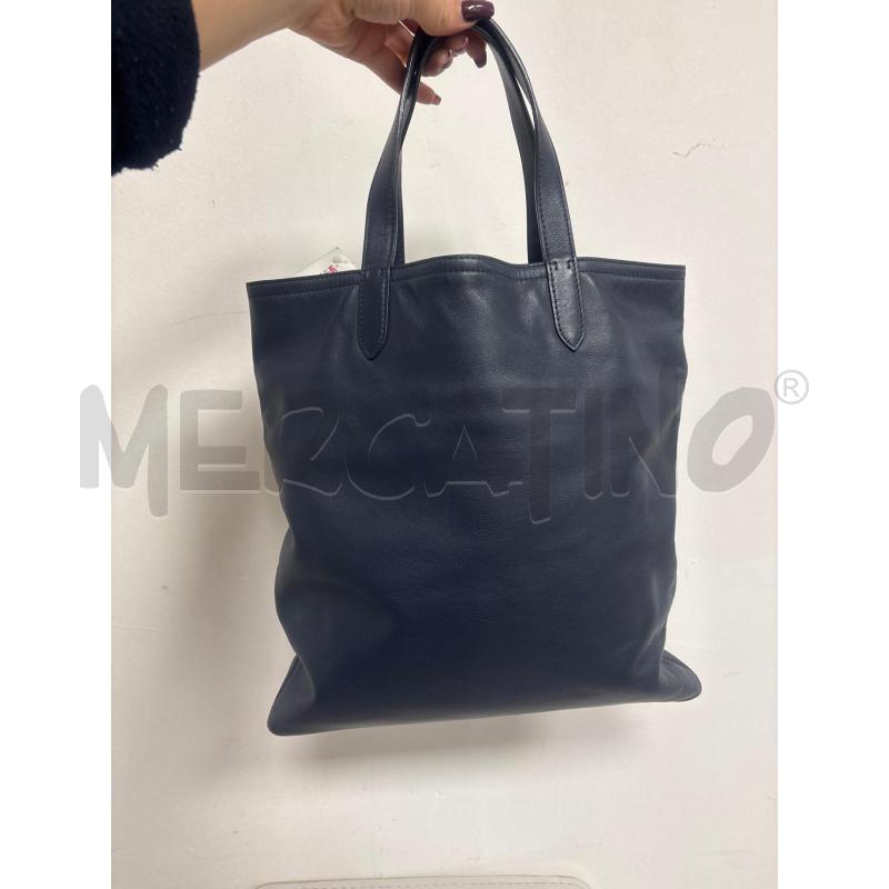 BORSA DONNA  POLO RALPH LAUREN  BLU IN PELLE  | Mercatino dell'Usato Trapani corso mattarella 3