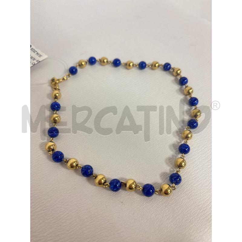 COLLANA  AGHATA DORATO E BLU  | Mercatino dell'Usato Trapani corso mattarella 2
