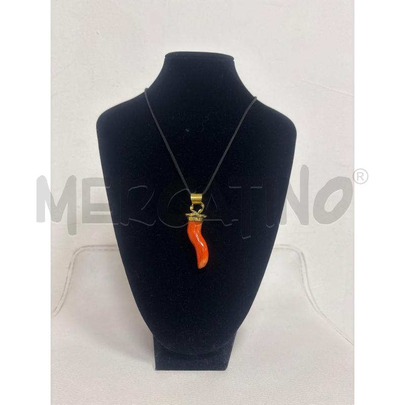COLLANA  CON CIONDOLO  PIETRA NATURALE MEDITERRANEA  CORALLO  | Mercatino dell'Usato Trapani corso mattarella 1