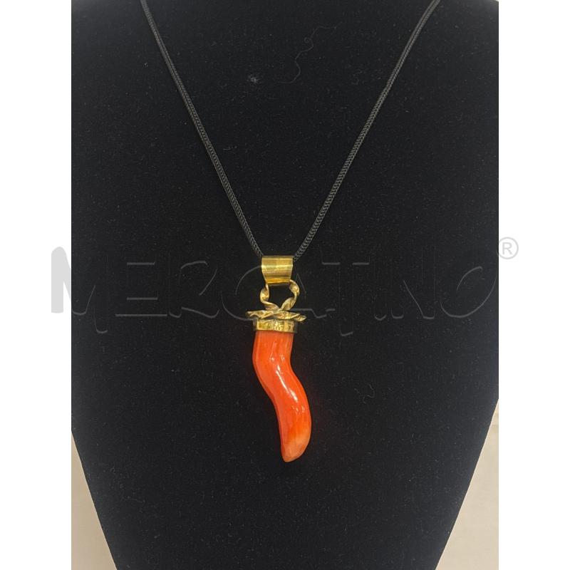 COLLANA  CON CIONDOLO  PIETRA NATURALE MEDITERRANEA  CORALLO  | Mercatino dell'Usato Trapani corso mattarella 2