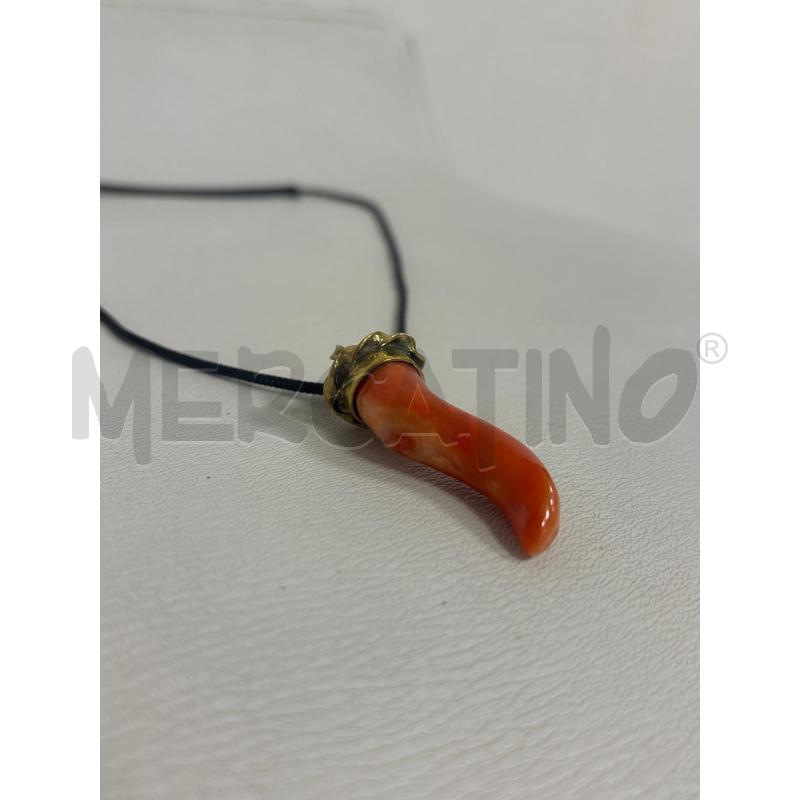 COLLANA  CON CIONDOLO  PIETRA NATURALE MEDITERRANEA  CORALLO  | Mercatino dell'Usato Trapani corso mattarella 4