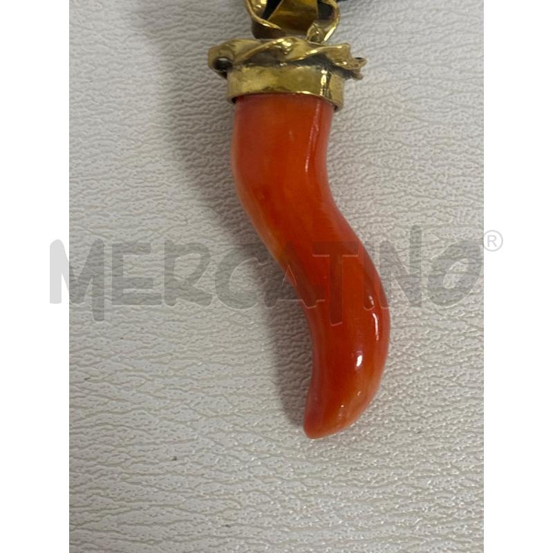 COLLANA  CON CIONDOLO  PIETRA NATURALE MEDITERRANEA  CORALLO  | Mercatino dell'Usato Trapani corso mattarella 5