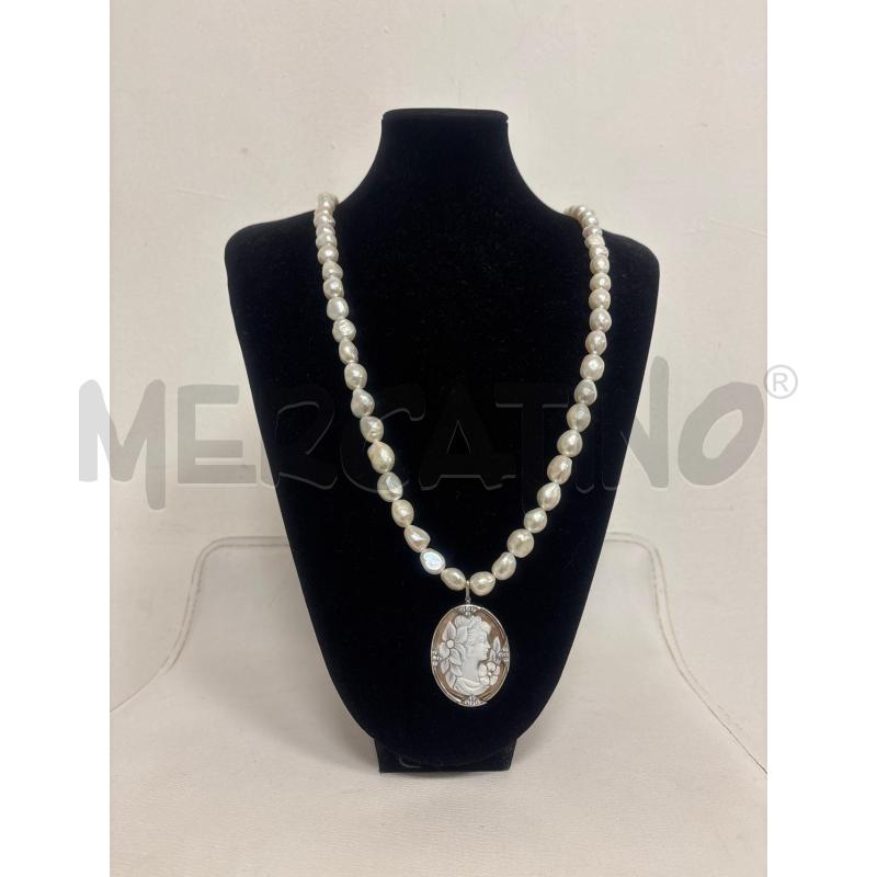 COLLANA  NIMEO PERLE E CAMEO | Mercatino dell'Usato Trapani corso mattarella 1