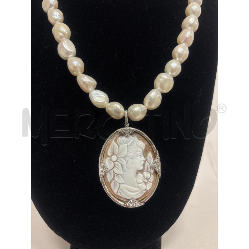COLLANA  NIMEO PERLE E CAMEO | Mercatino dell'Usato Trapani corso mattarella 2