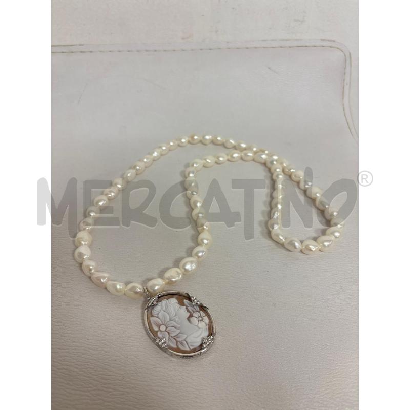COLLANA  NIMEO PERLE E CAMEO | Mercatino dell'Usato Trapani corso mattarella 3