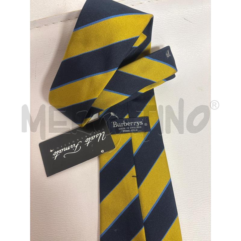 CRAVATTA  BURBERRY BLU GIALLA STRISCE | Mercatino dell'Usato Trapani corso mattarella 2