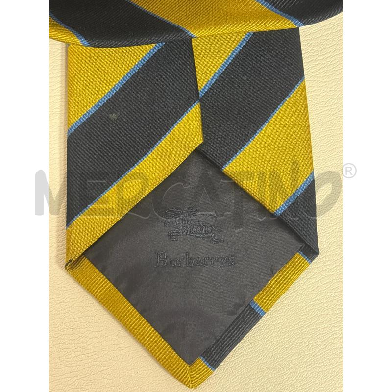 CRAVATTA  BURBERRY BLU GIALLA STRISCE | Mercatino dell'Usato Trapani corso mattarella 3