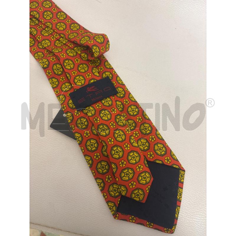 CRAVATTA  ETRO ROSSA  FANTASIA FIORI GIALLI  | Mercatino dell'Usato Trapani corso mattarella 4