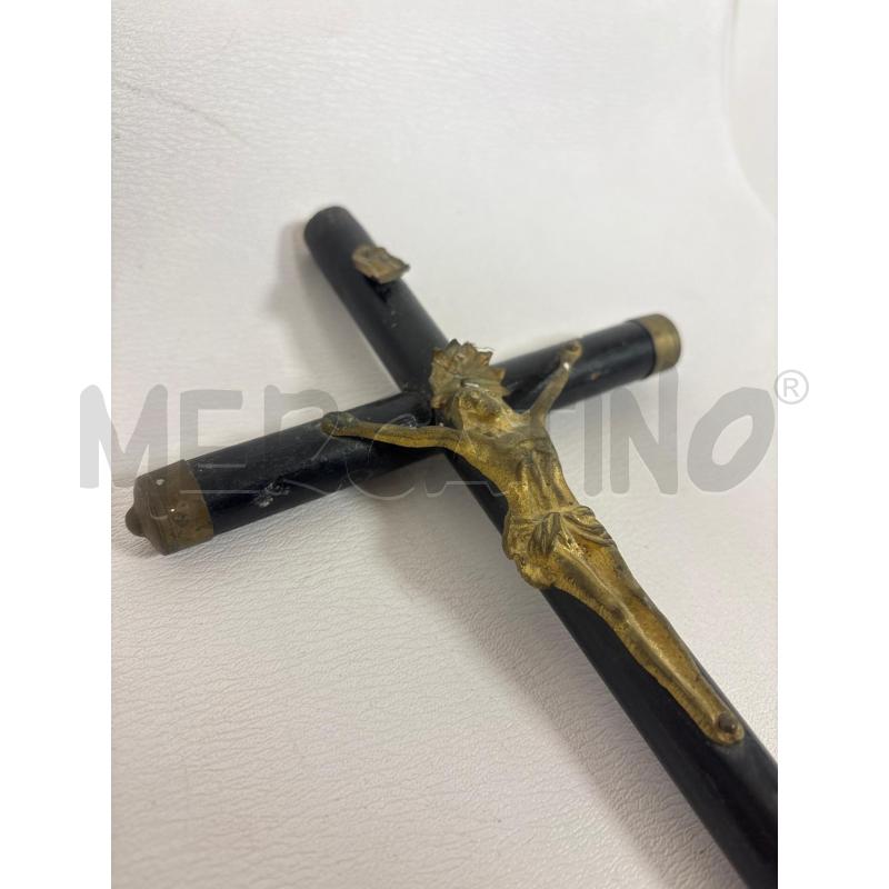 CROCIFISSO IN LEGNO E OTTONE MANIFATTURA FRANCESE | Mercatino dell'Usato Trapani corso mattarella 4