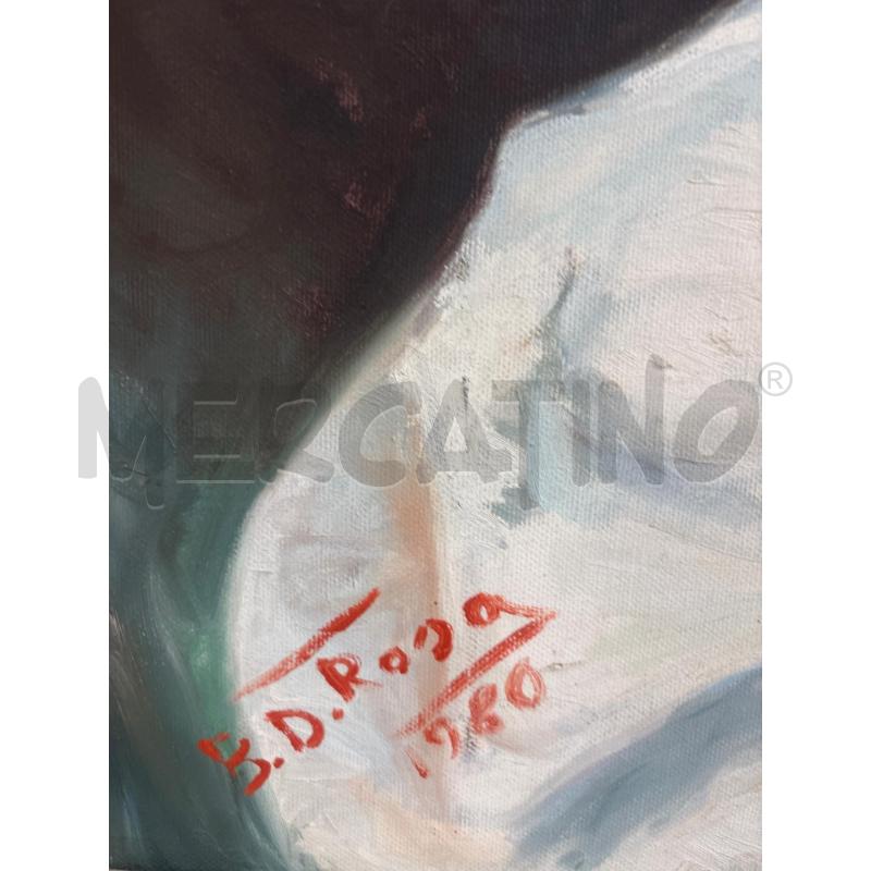 DIPINTO OLIO SU TELA A FIRMA BENITO DE ROSA- CLOUN | Mercatino dell'Usato Trapani corso mattarella 4