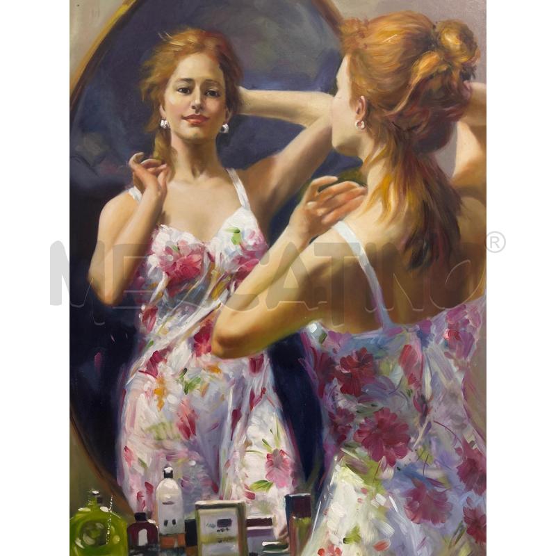 DIPINTO OLIO SU TELA DONNA ALLO SPECCHIO | Mercatino dell'Usato Trapani corso mattarella 2