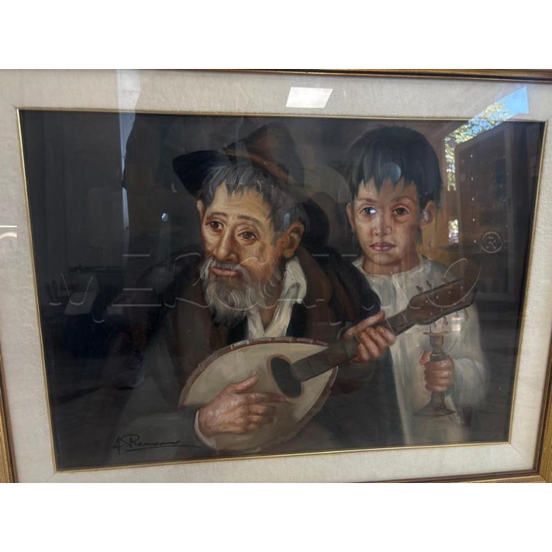 DIPINTO OLIO SU TELA ROMANO VECCHIO E BAMBINO  | Mercatino dell'Usato Trapani corso mattarella 2