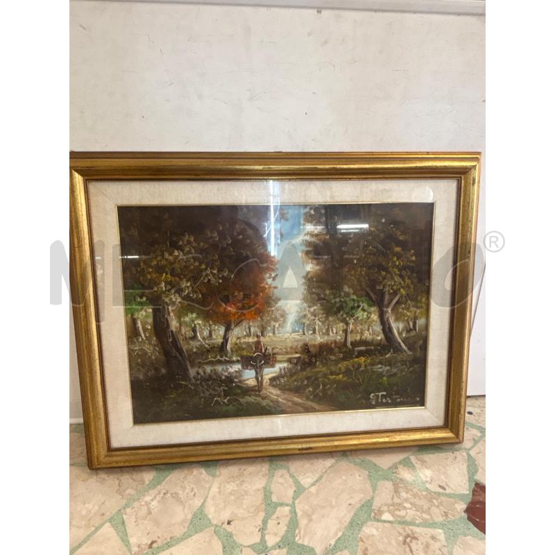 DIPINTO OLIO SU TELA TESTORI PAESAGGIO CON ALBERI  | Mercatino dell'Usato Trapani corso mattarella 1
