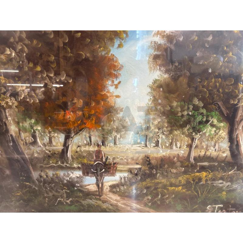 DIPINTO OLIO SU TELA TESTORI PAESAGGIO CON ALBERI  | Mercatino dell'Usato Trapani corso mattarella 2