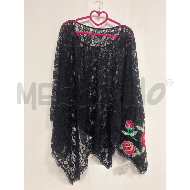PONCHO DONNA TWINSET IN PIZZO CON ROSE | Mercatino dell'Usato Trapani corso mattarella 1