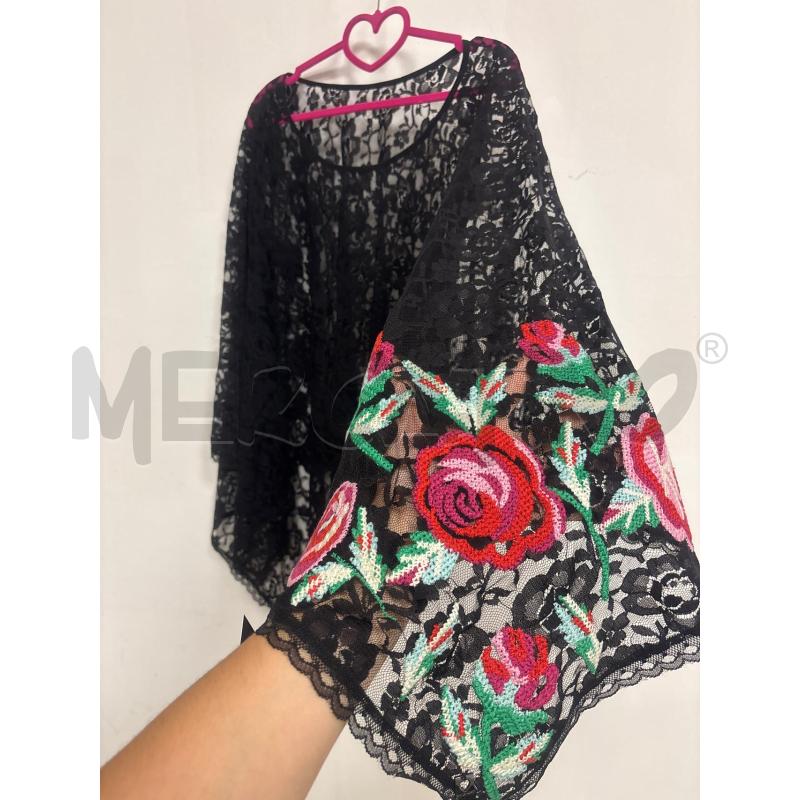 PONCHO DONNA TWINSET IN PIZZO CON ROSE | Mercatino dell'Usato Trapani corso mattarella 2