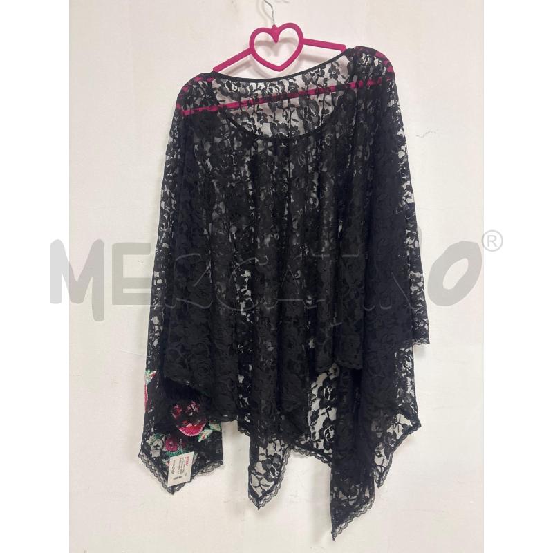 PONCHO DONNA TWINSET IN PIZZO CON ROSE | Mercatino dell'Usato Trapani corso mattarella 3