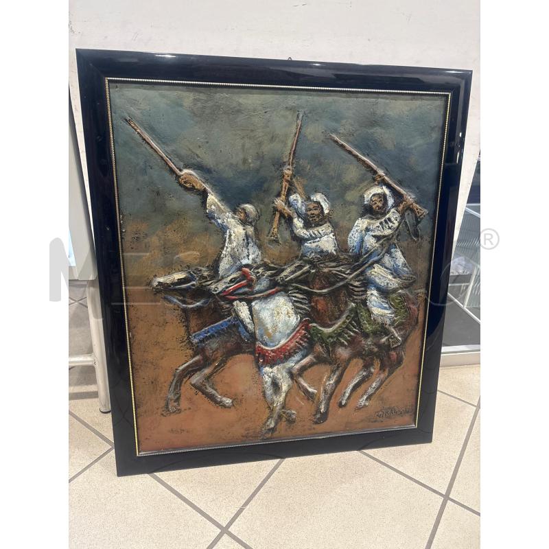 QUADRO BASSO RILIEVO CON TRE FIGURE A CAVALLO | Mercatino dell'Usato Trapani corso mattarella 1