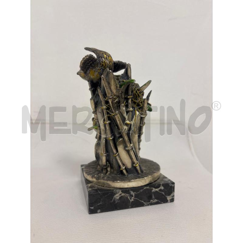 SCULTURA EFFEO ART UCCELLINI SU CEPPO NIDO IN METALLO SU BASE MARMO | Mercatino dell'Usato Trapani corso mattarella 3