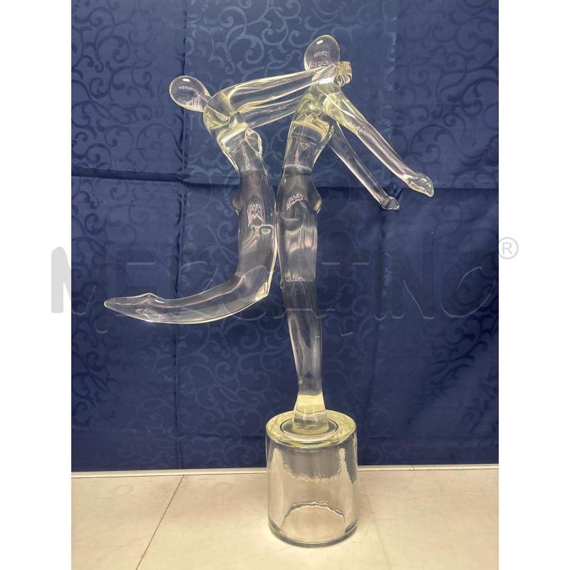 SCULTURA VETRO MURANO RENATO ANATRA' RAFFIGURANTE COPPIA STILIZZATA  | Mercatino dell'Usato Trapani corso mattarella 1