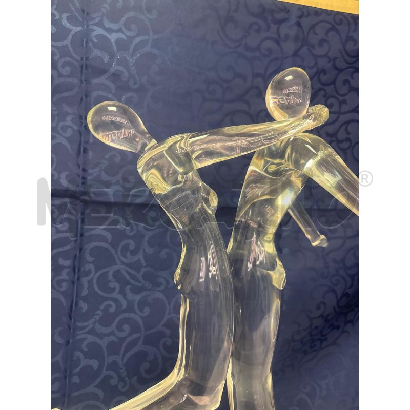 SCULTURA VETRO MURANO RENATO ANATRA' RAFFIGURANTE COPPIA STILIZZATA  | Mercatino dell'Usato Trapani corso mattarella 2