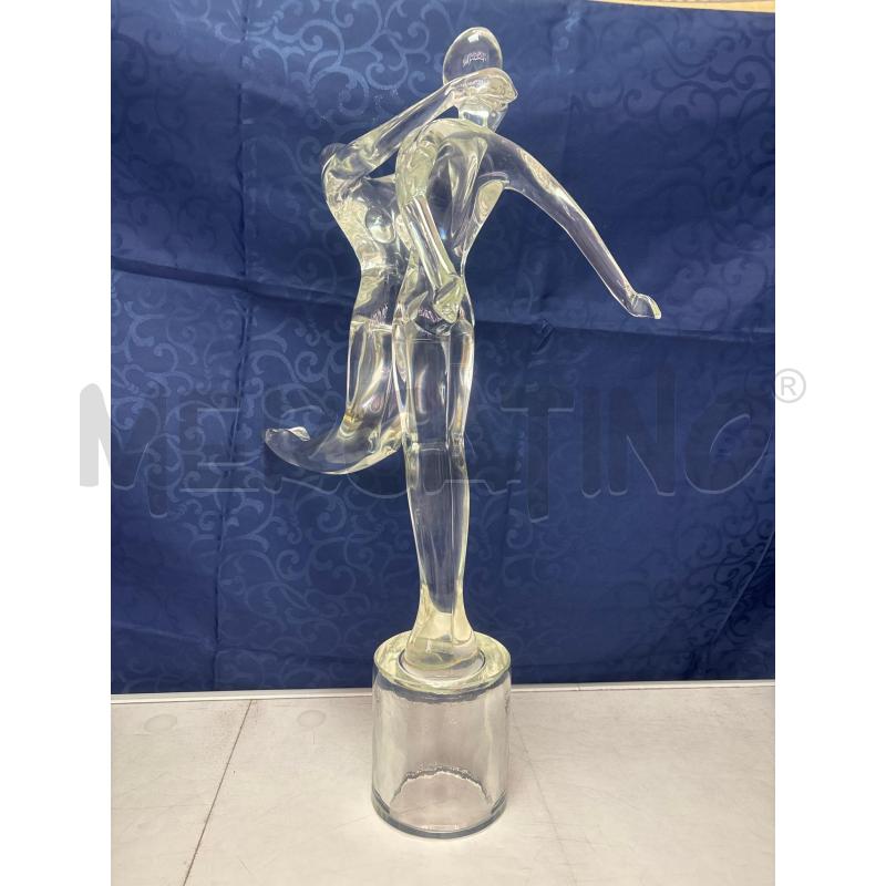 SCULTURA VETRO MURANO RENATO ANATRA' RAFFIGURANTE COPPIA STILIZZATA  | Mercatino dell'Usato Trapani corso mattarella 4