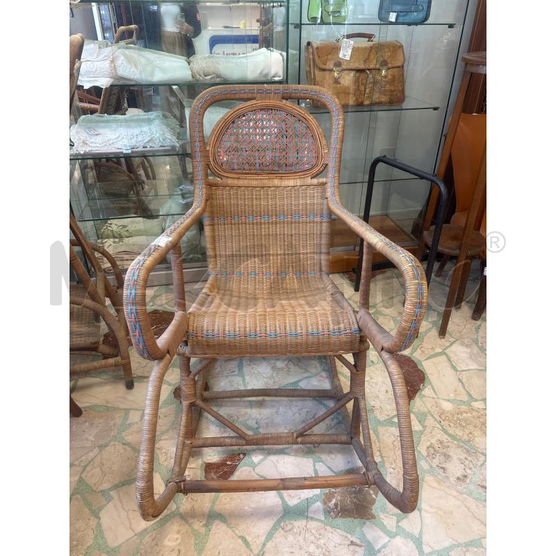  SEDIA DONDOLO VIMINI ANNI 70/80 | Mercatino dell'Usato Trapani corso mattarella 1