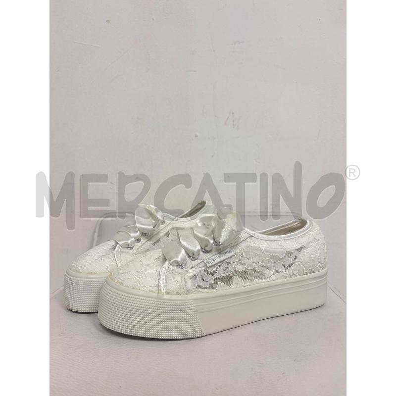SNEAKERS DONNA  SUPERGA BIANCHE IN PIZZO  | Mercatino dell'Usato Trapani corso mattarella 2