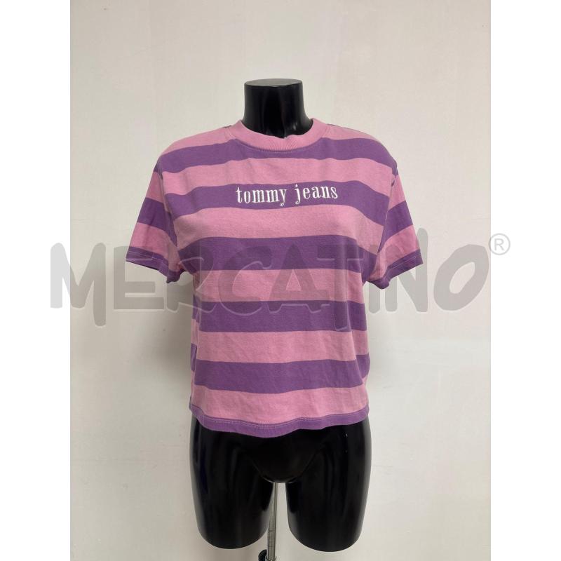T SHIRT DONNA  RIGATA VIOLA ROSA TOMMY  | Mercatino dell'Usato Trapani corso mattarella 1
