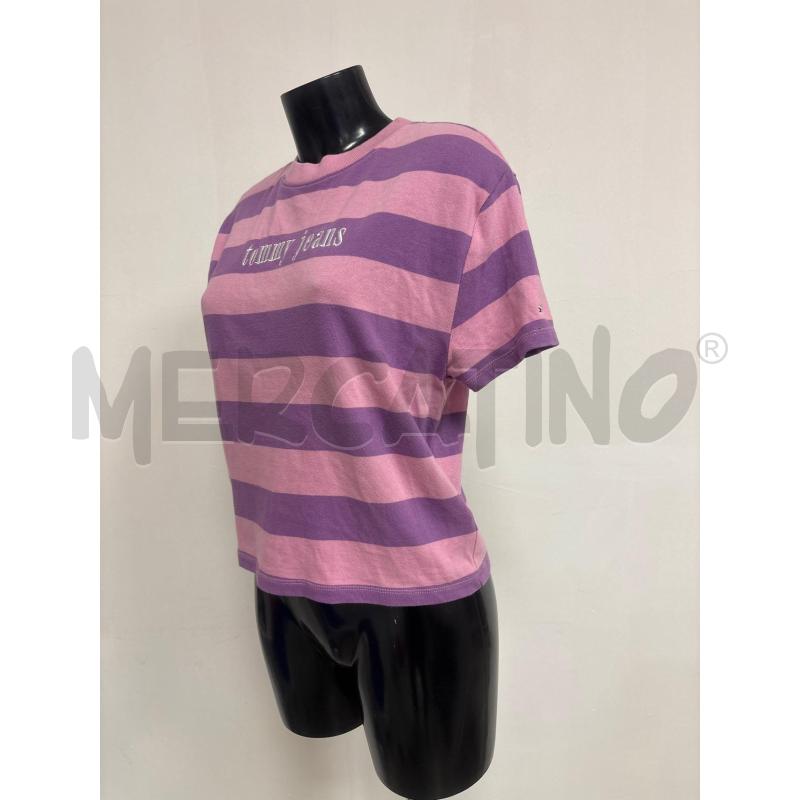 T SHIRT DONNA  RIGATA VIOLA ROSA TOMMY  | Mercatino dell'Usato Trapani corso mattarella 2