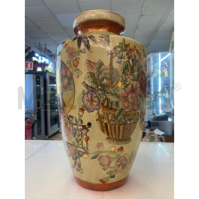 VASO IN CERAMICA SATSUMA FINITURE IN CRAQUELE MOTIVI FLOREALI | Mercatino dell'Usato Trapani corso mattarella 2